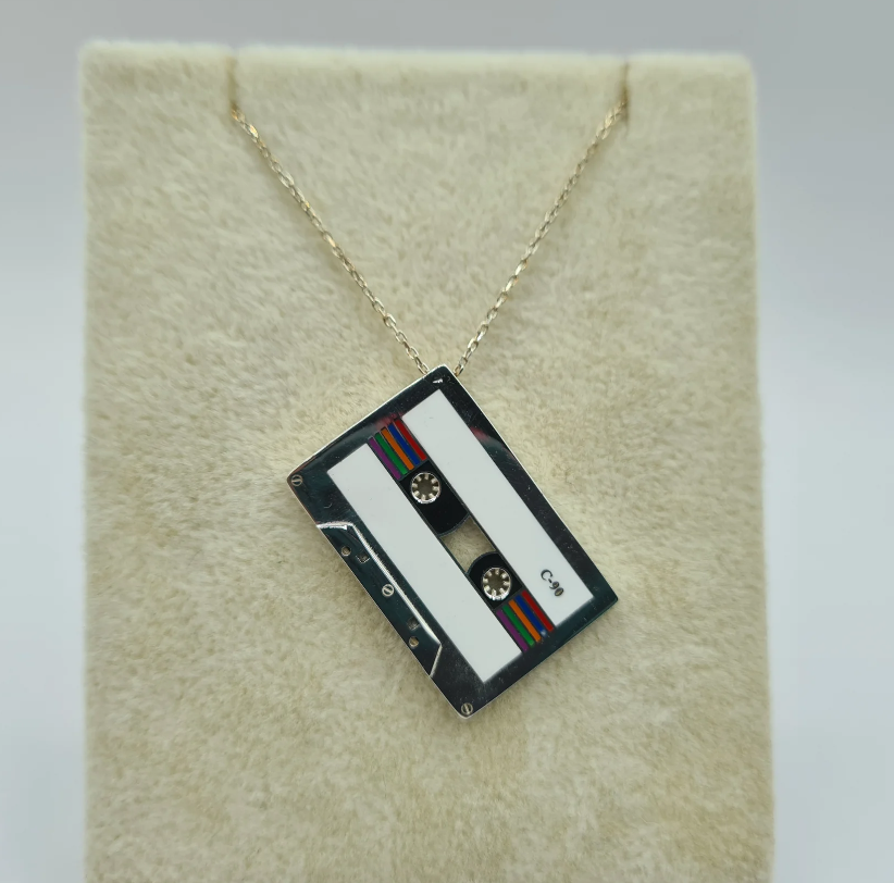 Fia Musica Kaset Gümüş Kolye