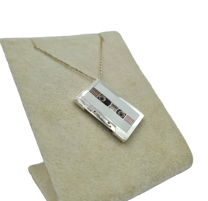 Fia Musica Kaset Gümüş  Kolye